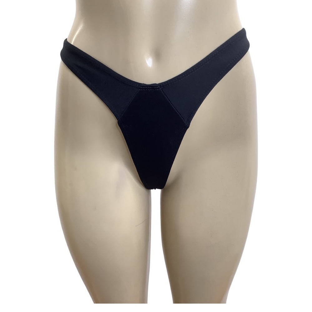 Zuliana Size Small Black Thong Bikini Bottom Made in USA New With Tags